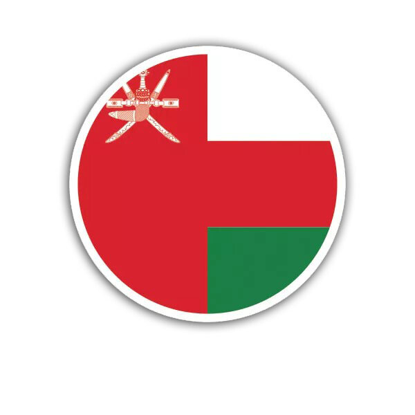 Round Omani Flag Sticker Decal