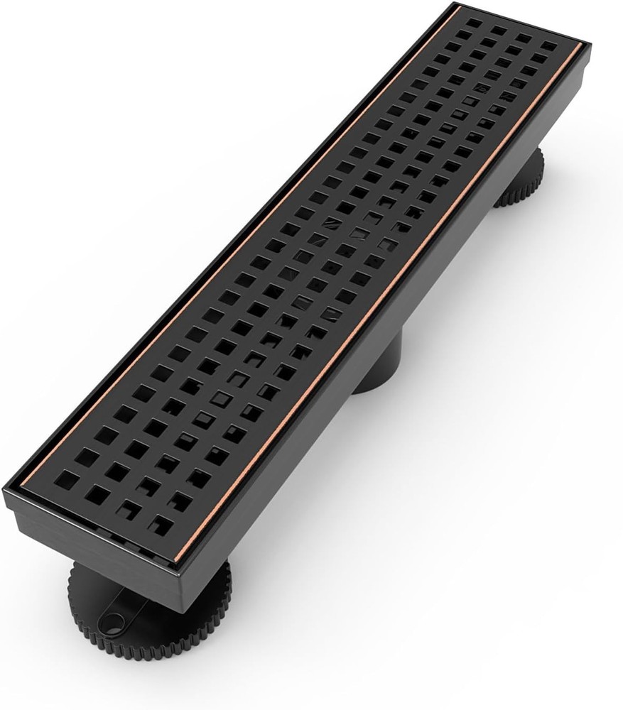 12 Inch Linear Shower Drain Rectangular Floor Drain with Accessories Square Hole