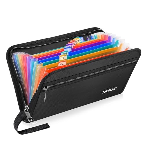 Receipt Coupon Organizer,Fireproof 13 Pockets Black,multi-color Pockets