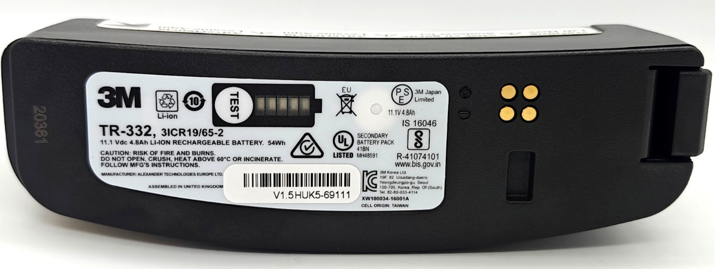 3M TR-332 High Capacity Battery for Versaflo TR-300 PAPR Li-ion Rechargeable