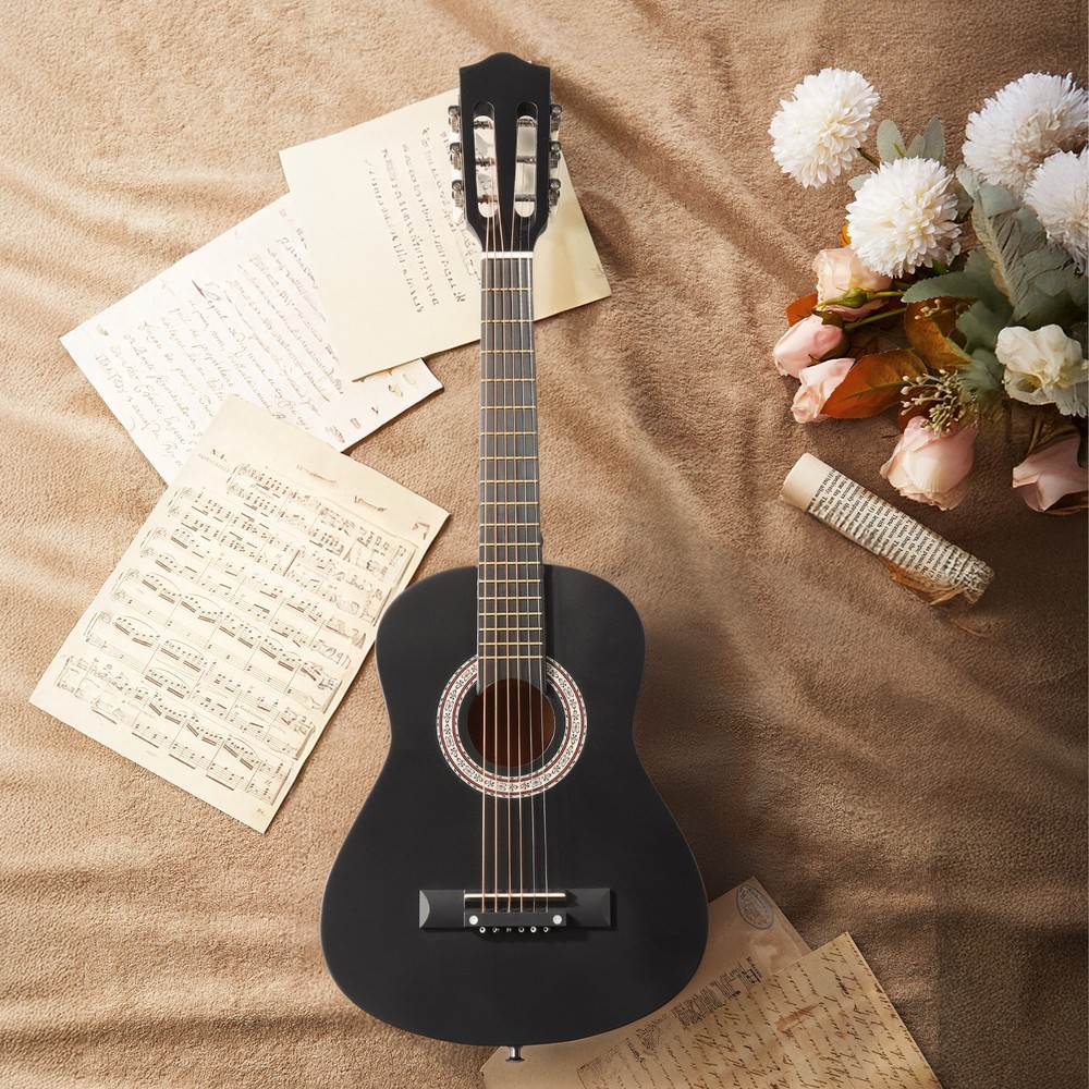 30-Inch Beginner Kid Gift Acoustic Guitar Package - Starter Bundle Kit Black