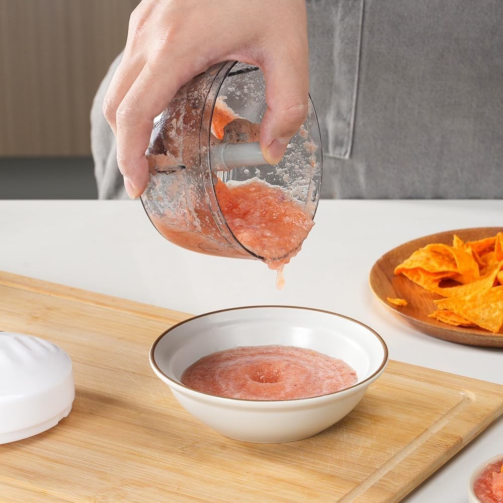 Manual Food Processor Vegetable Chopper 2.3 Cup Small Mini Hand Pull String Onio