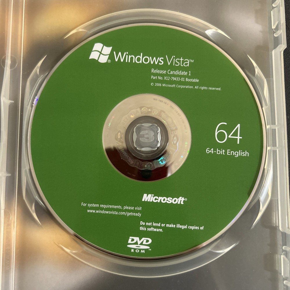 Windows Vista Release Candidate 1 Customer Preview Program DVD 2-Disc 32/ 64 Bit