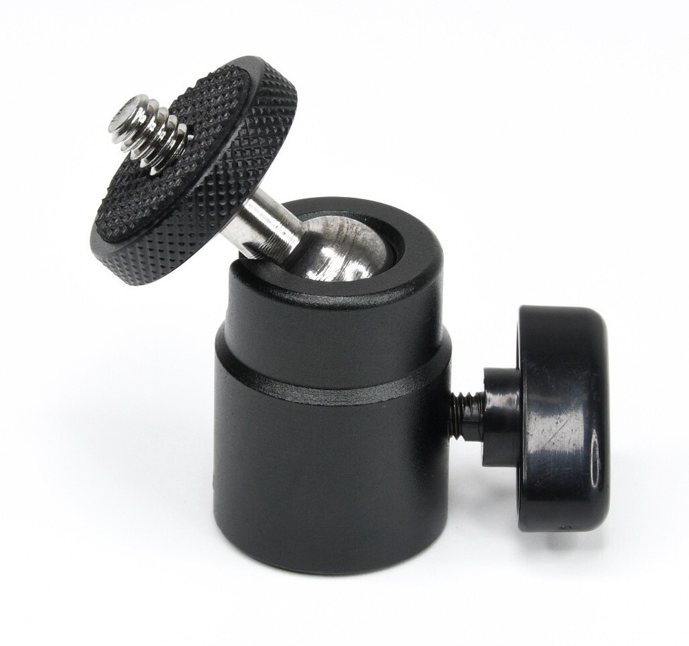 360° Mini Tripod Ball Head,  ¼ Screw Thread Base Mount w Rubber Padding