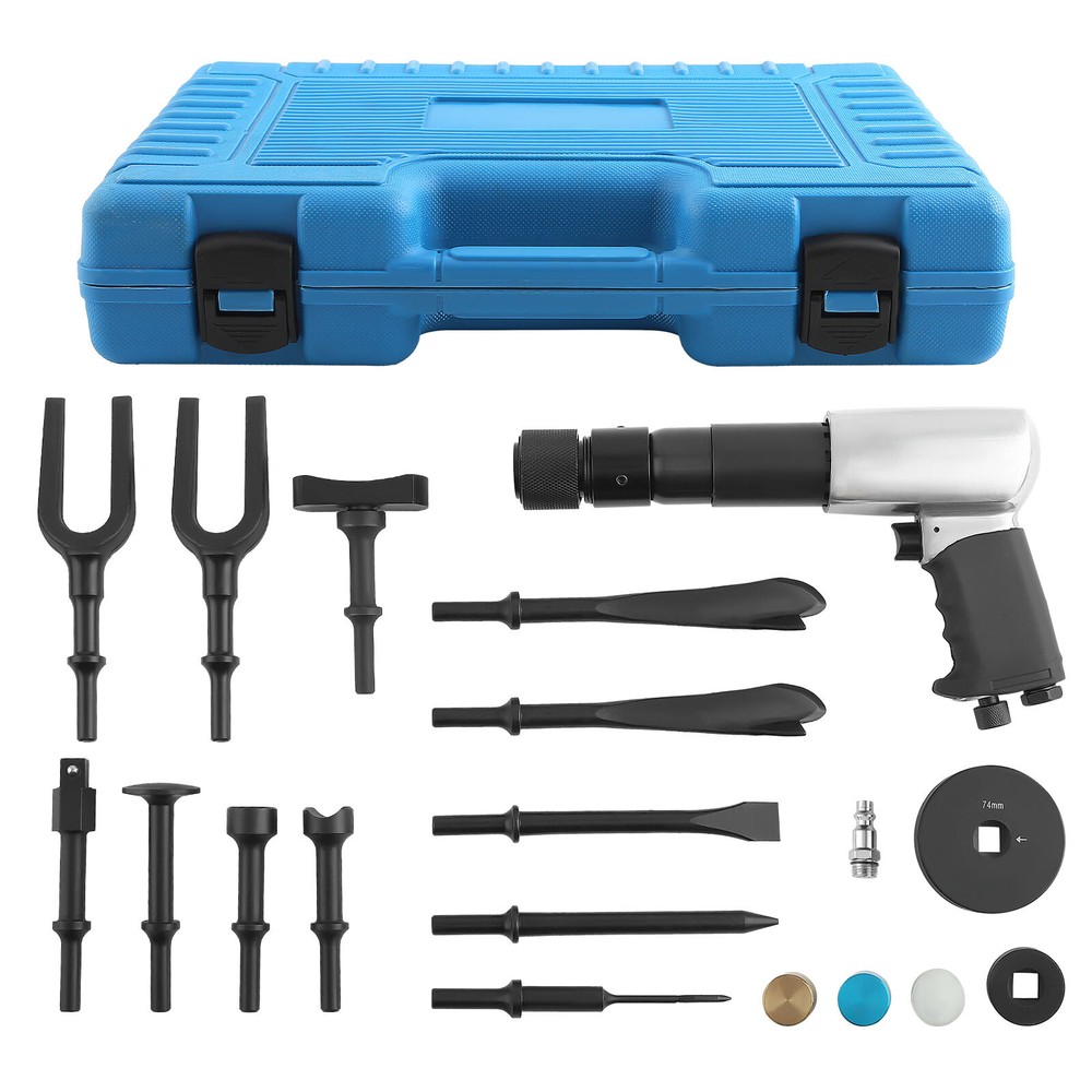 Air Hammer Piece Chisel Set Heavy Duty Multi-functional Hammer 2100 BPM w/ Case