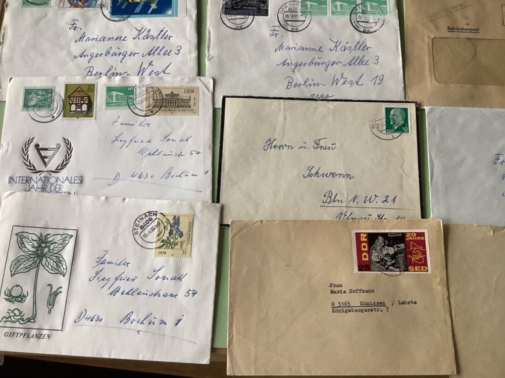 German Democratic Republic 12 postal stamps covers Ref A1666