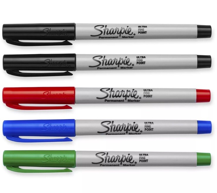 Sharpie Permanent Markers, Ultra Fine Point, Assorted Colors, 5 Count