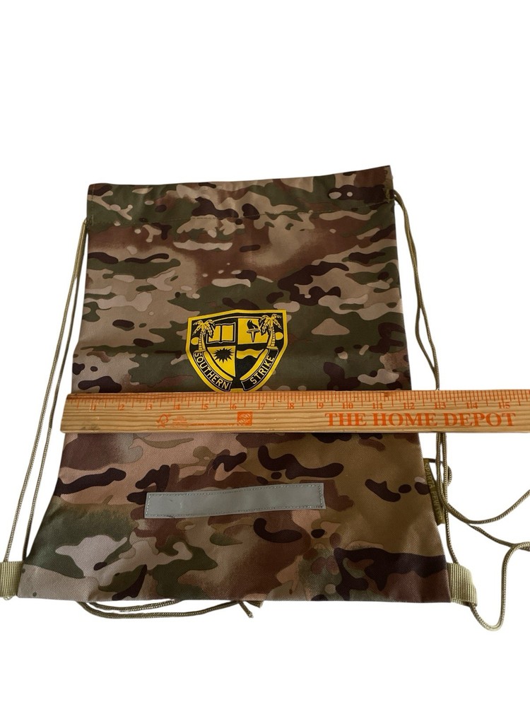 Army ROTC Southern Strike Battalion String Backpack 16"x 13" Camo