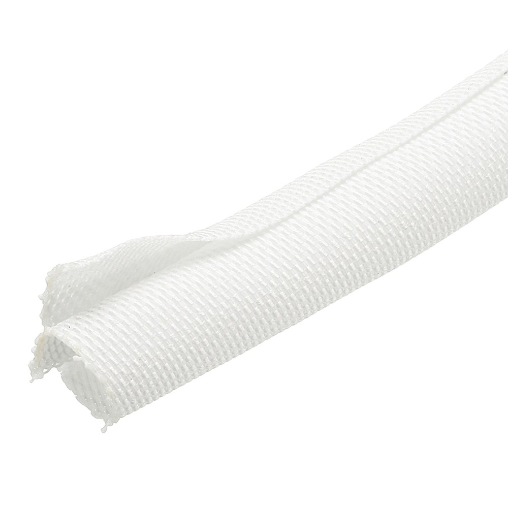 Wire Split Braided Cable Management Sleeve, White (3/8" - 49 Feet)