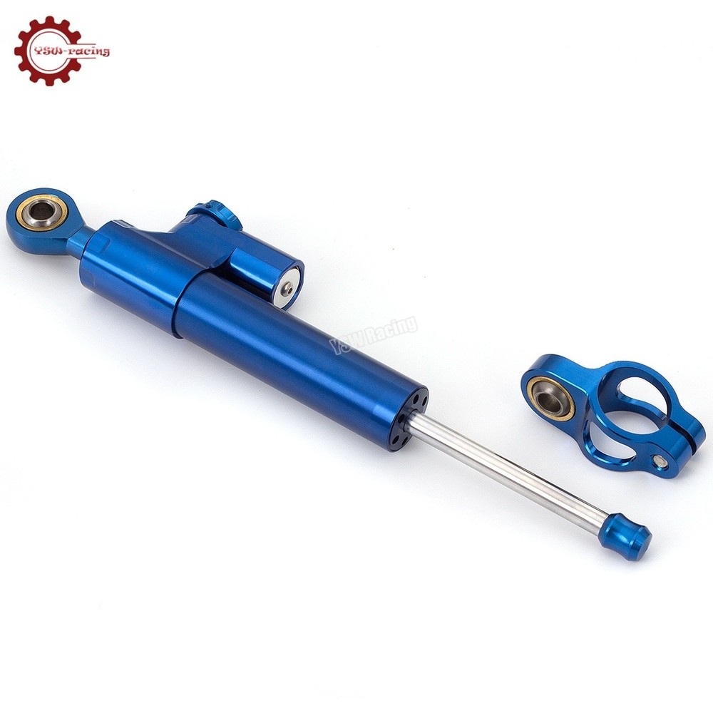 CNC Blue Steering Damper Motorcycle Stabilizer Linear Reversed Safe Control US