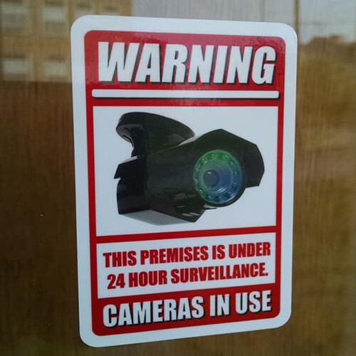 4 pack Security Camera Sticker Surveillance System CCTV Warning Video Decal