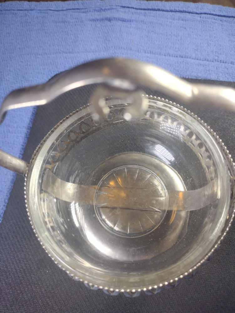 Silver and crystal handmade English plate/candy dish