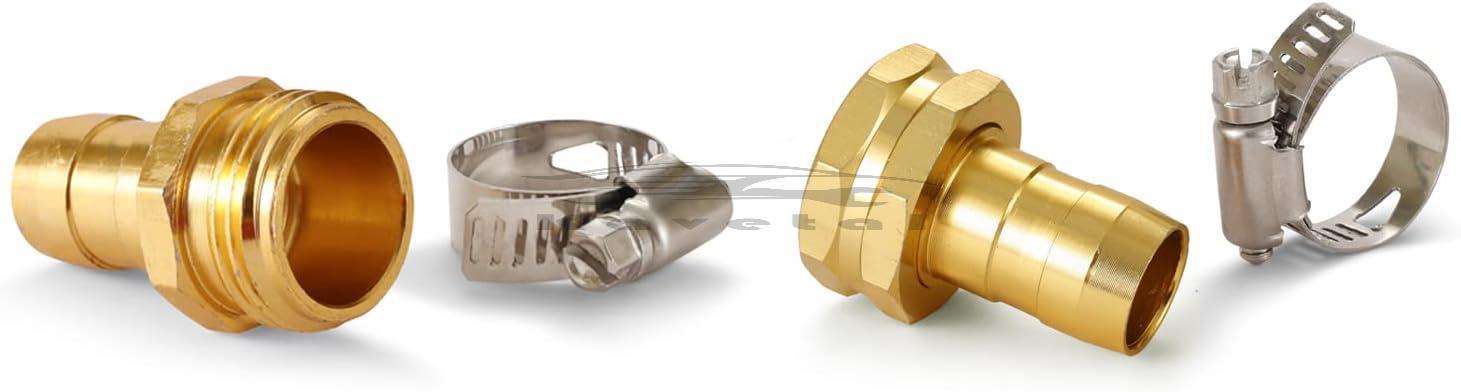 3/4" 5/8" Garden Mender End Repair Kit Water Hose Male Female Connector w/ Clamp