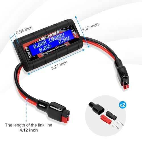 150A Watt Meter Power Analyzer, High Precision RC with Digital LCD BLACK
