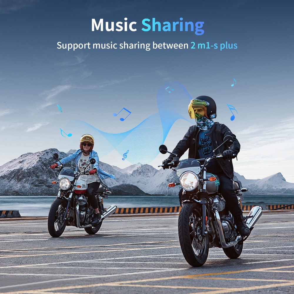 3x M1-S Plus Motorcycle Bluetooth Headset Helmet Intercom 10 Riders 2000m + FM