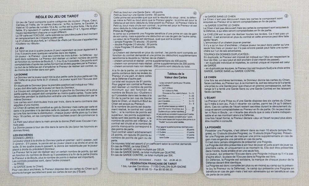 78 Card DE LUXE JEU DE TAROT Deck