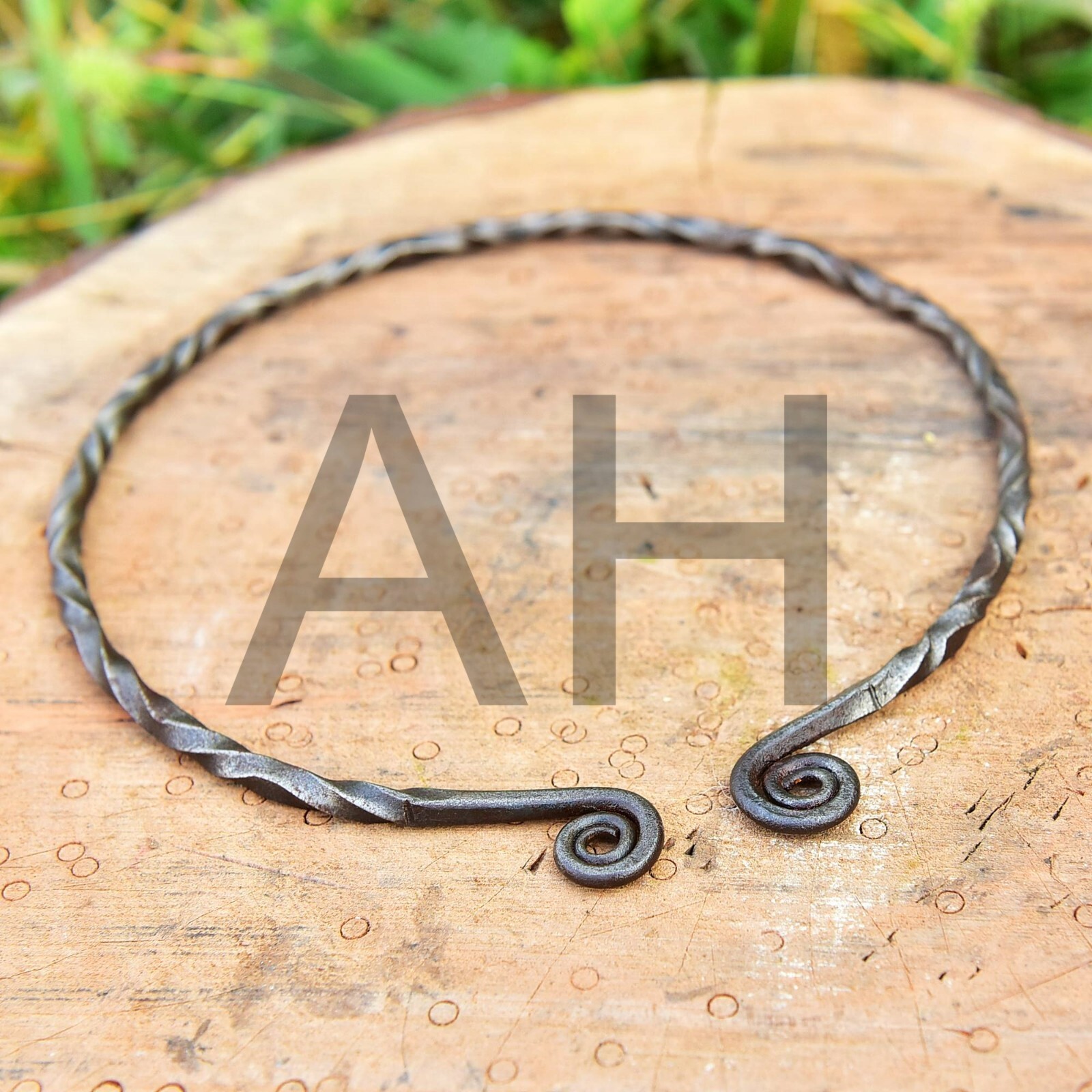 Handmade Iron Viking Warrior Renaissance Knights Crusader Torc Necklace AH