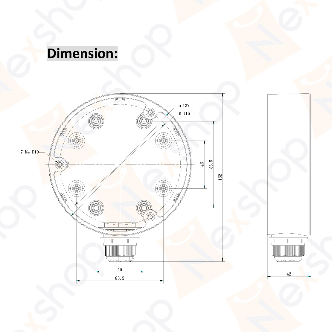 Hikvision DS-1280ZJ-DM21 CB140PT Conduit Base Junction Box Wall Mount Bracket