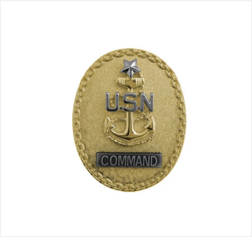 GENUINE U.S. NAVY BADGE: SENIOR ENLISTED ADVISOR E8 COMMAND CPO - MINIATURE