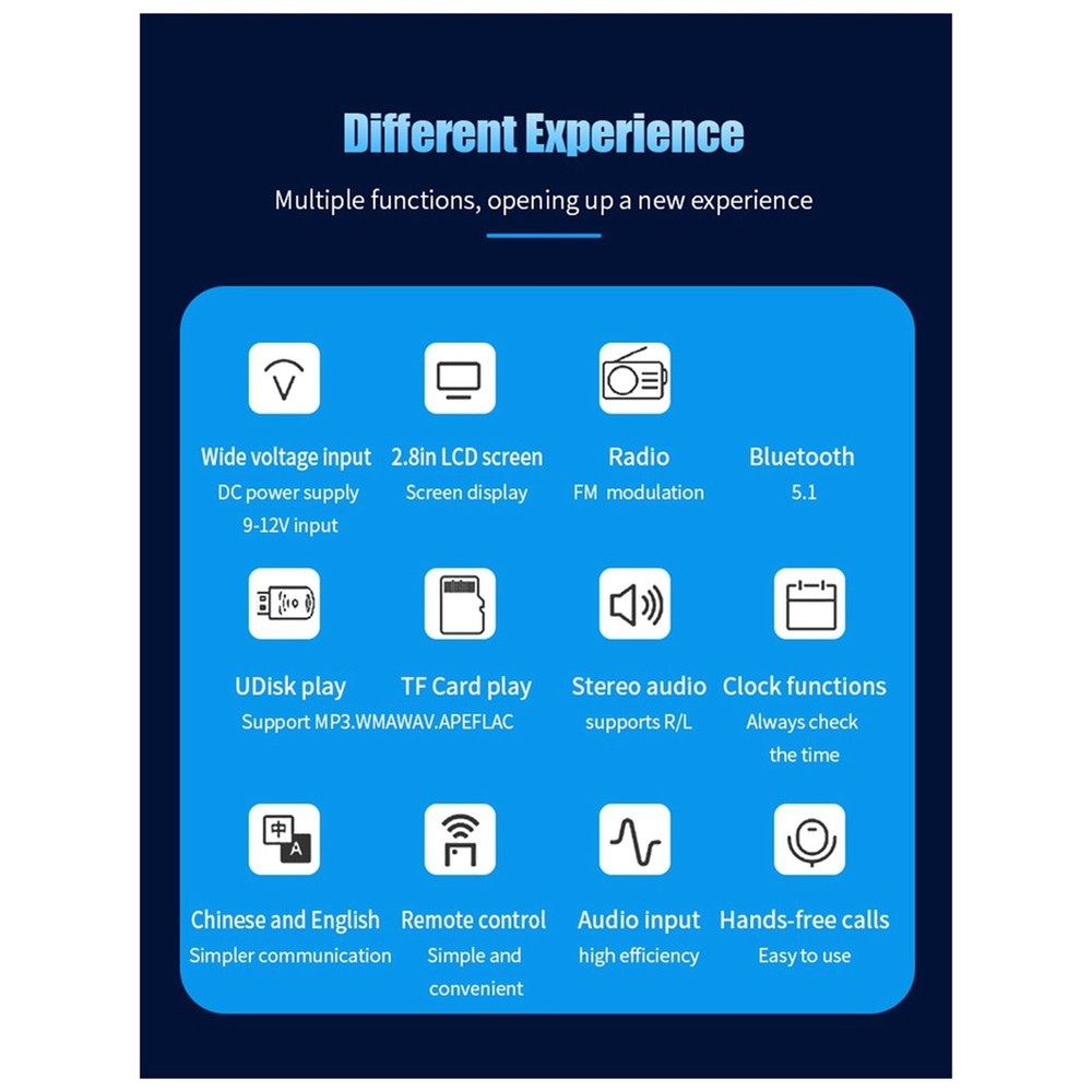 2.8-Inch Color Screen Bluetooth 5.1 Car Synchronization Lossless Decoding7333