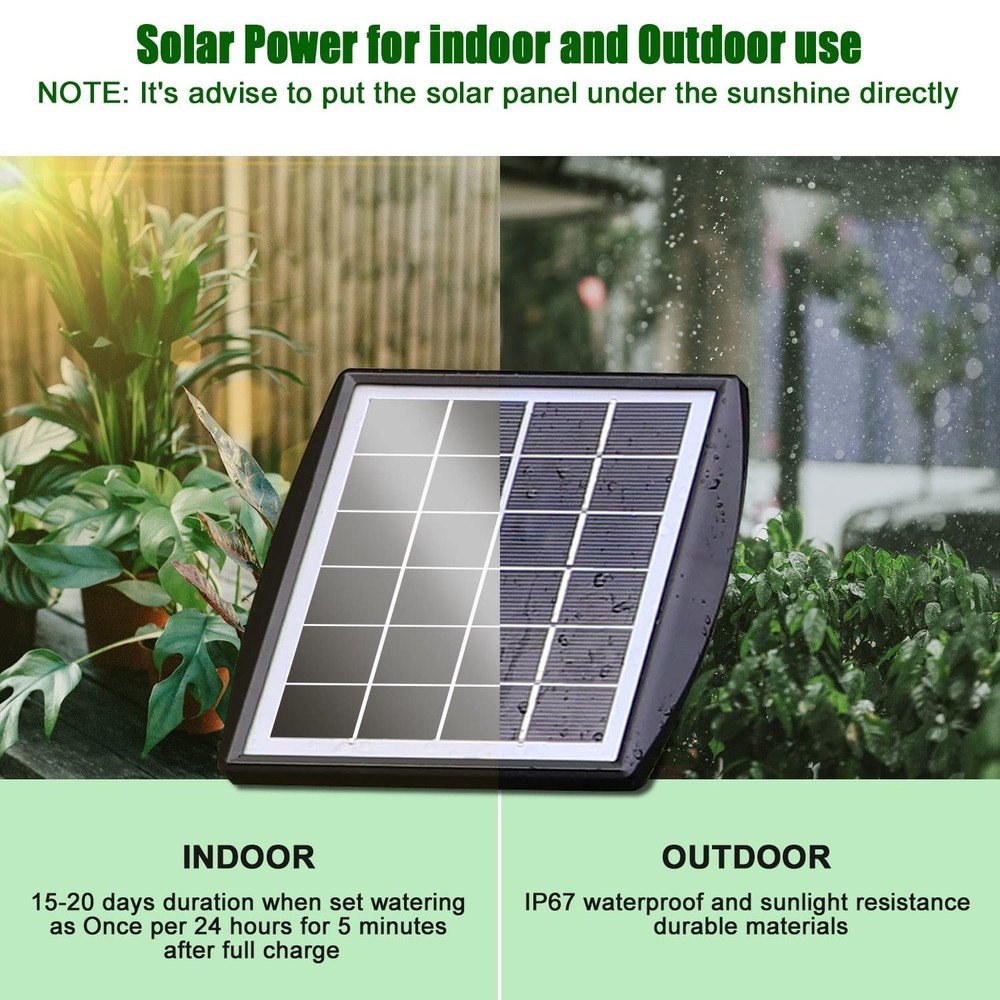 Solar Powered 10 Pot Irrigation System - 6 Timing Modes