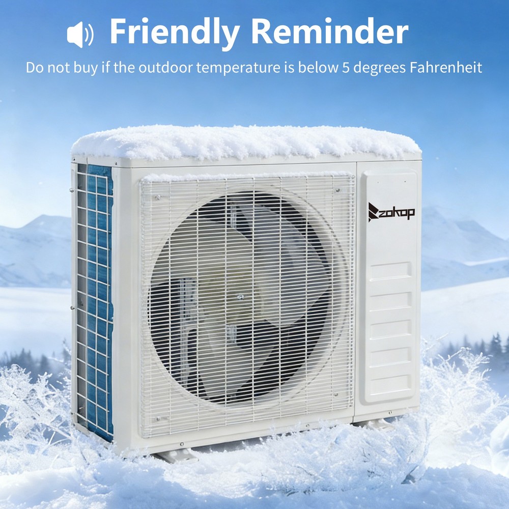 28000 BTU 3 Zone AC Ductless Mini Split Air Conditioner & Heat Pump - 9K+9K+9K