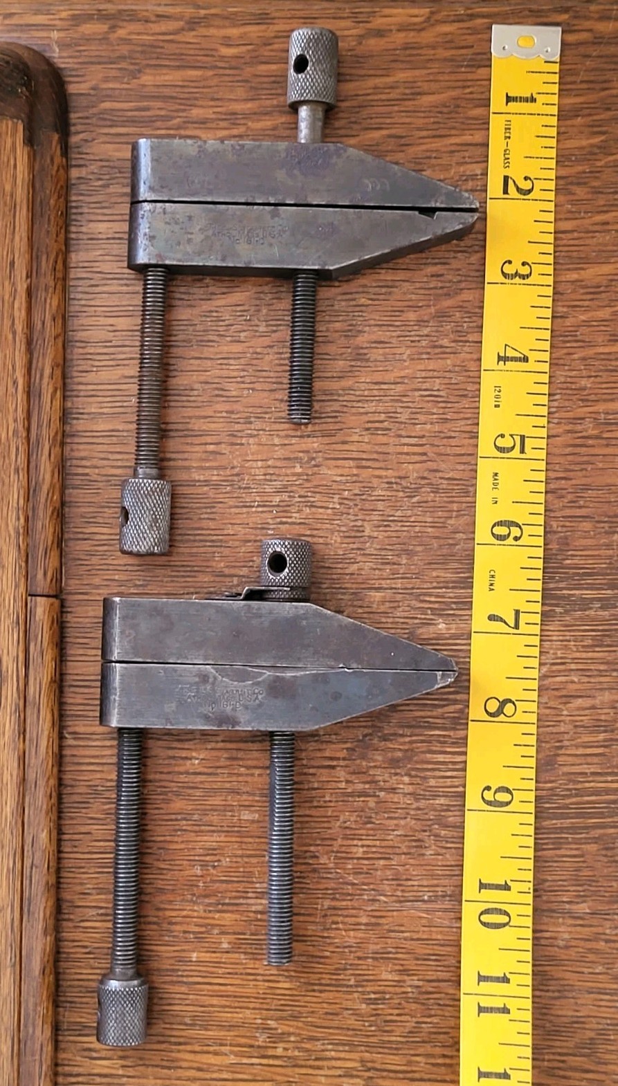 (2) Vintage L. S. Starrett No. 161-D Parallel Clamps 4" Machinist Tools USA