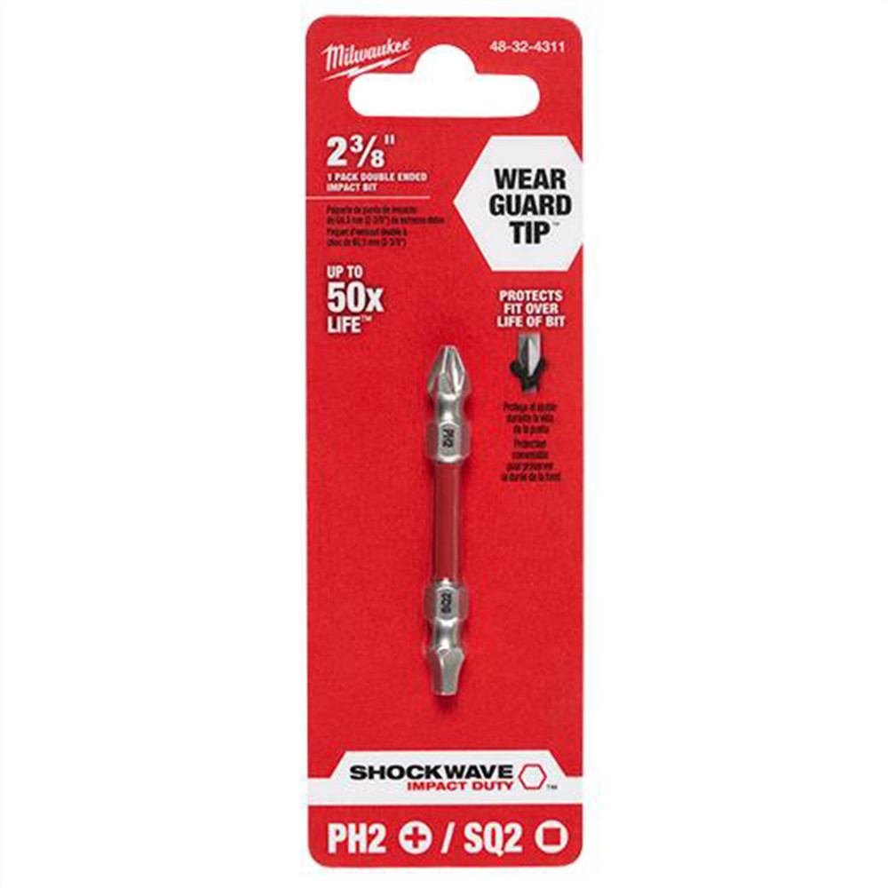 Milwaukee Tool SHOCKWAVE PH2/SQ2 ImpactDouble Ended Bit