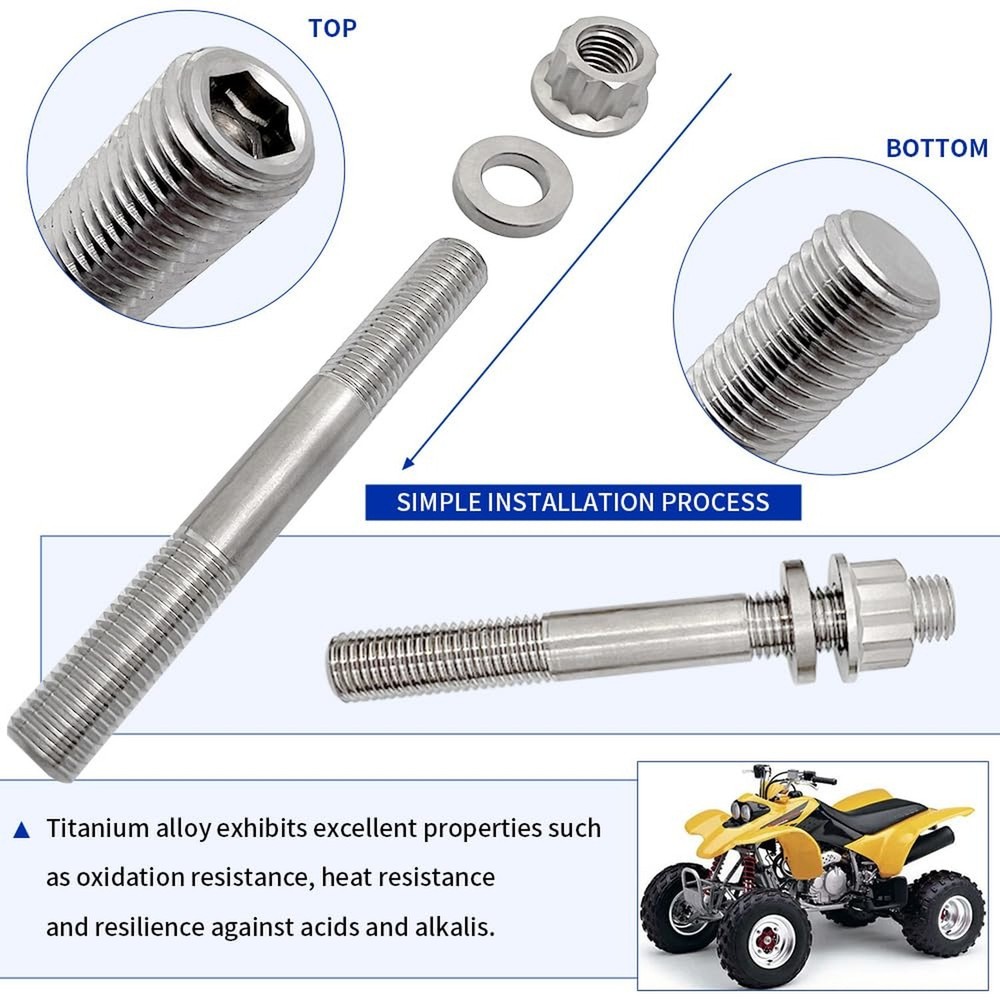 400EX Cylinder Head Studs Titanium Ti Head Stud Bolt Nut Kit Set Compatible w...