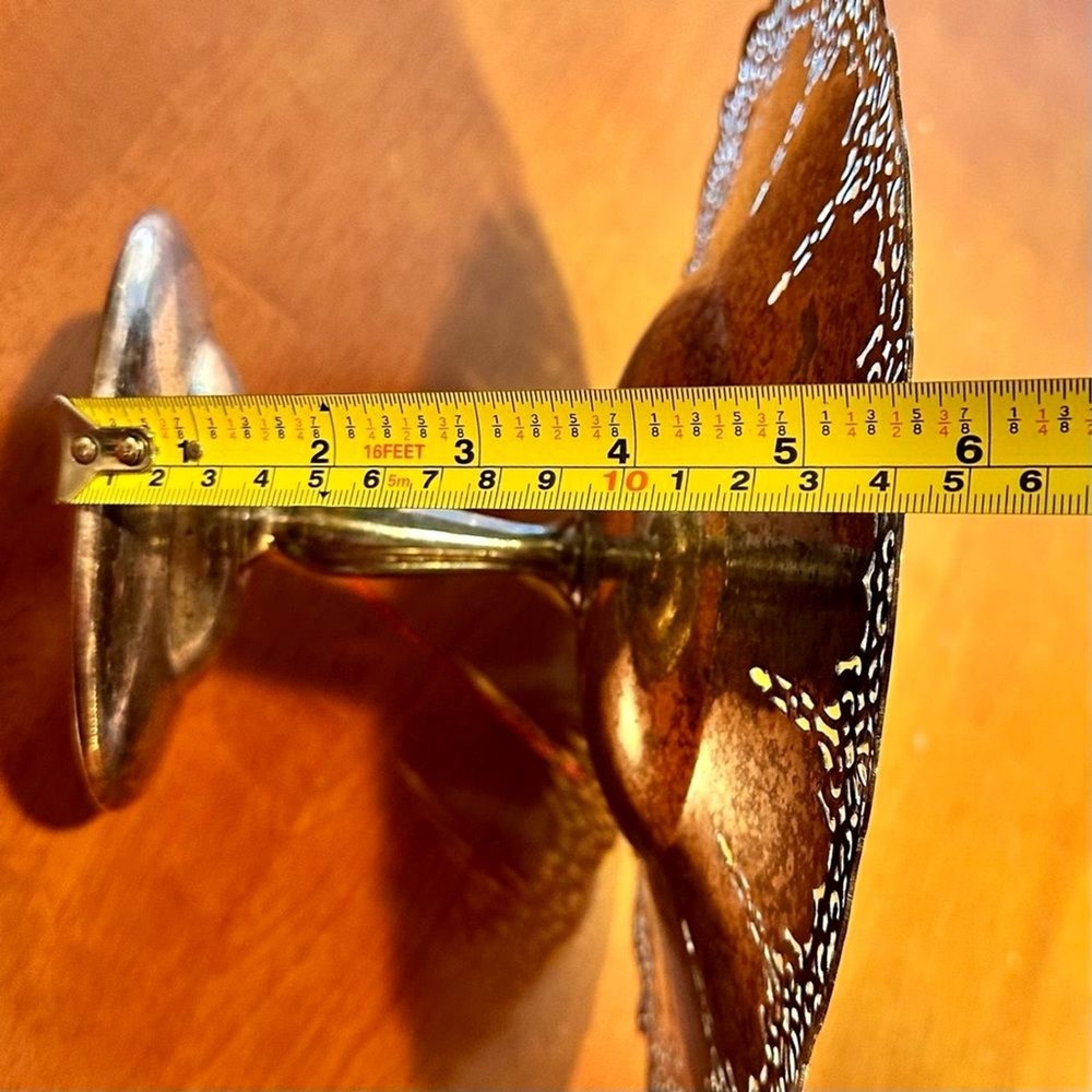 Vintage 30s 40s Benedict Silver Plated Compote Footed Serving Dish Arras 10"