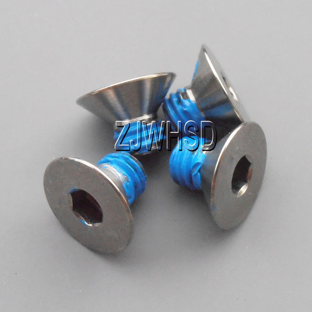 4pcs M6 x 8 mm Ti Titanium Screw Bolt Allen Hex Socket Flat Head Thread Locker