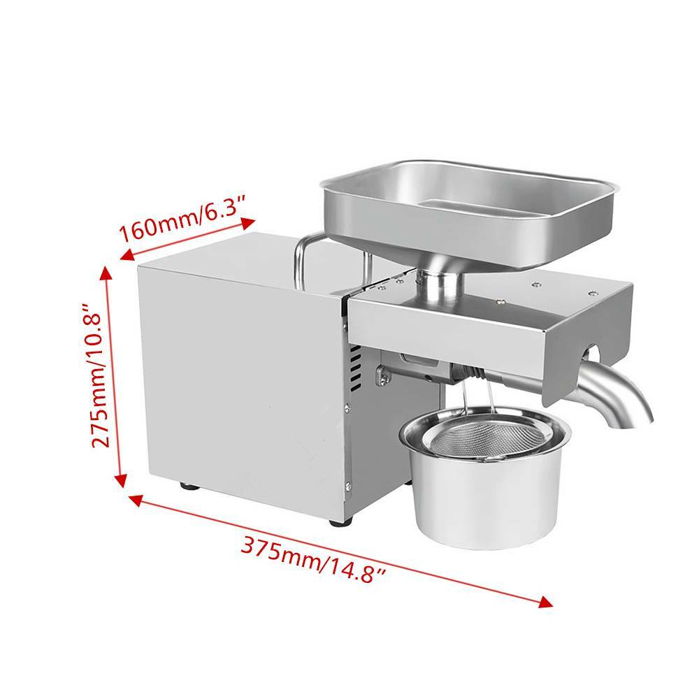 Automatic Seed Oil Press Machine Stainless Steel Cold Hot Expeller Extractor USA