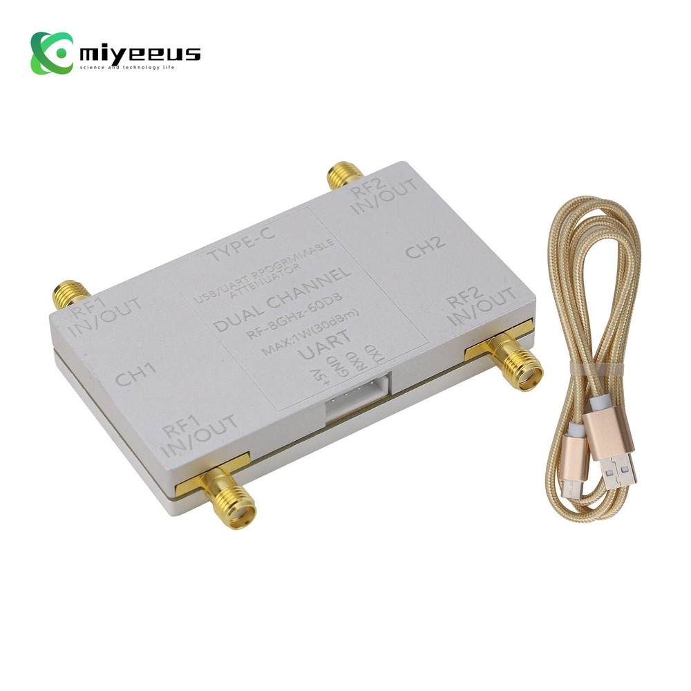 RF-8GHz-60DB Dual Channel Programmable Attenuator RF Attenuator + Type-C Cable