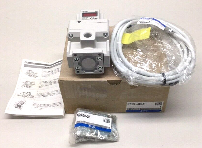 SMC ITV3030-343CS Electro-Pneumatic Regulator Kit With Cable and Mount Bracket