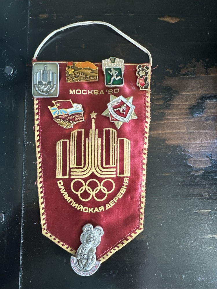 Russian Olympic Banner with Pins