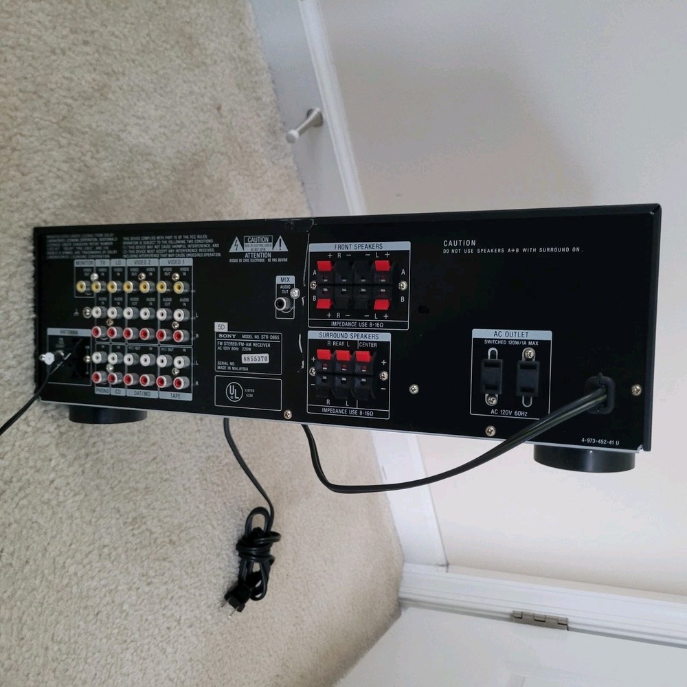 Sony Audio/Video Control Center, Digital Signal Processing Model STR-D865 Tested