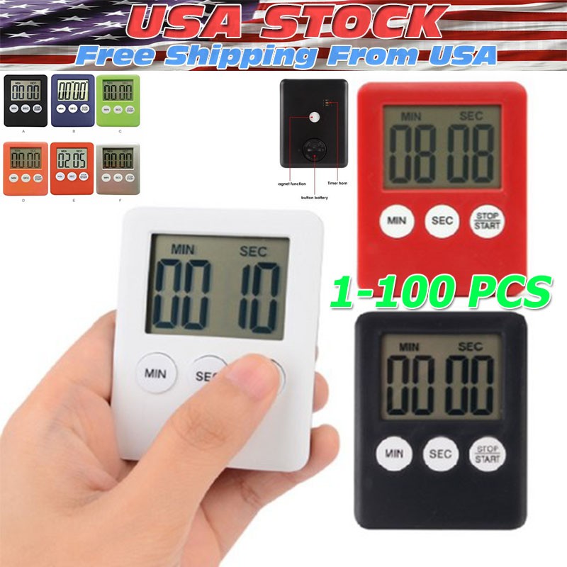 LCD Digital Large Kitchen Cooking Timer Count-Down Up Clock Alarm Magnetic