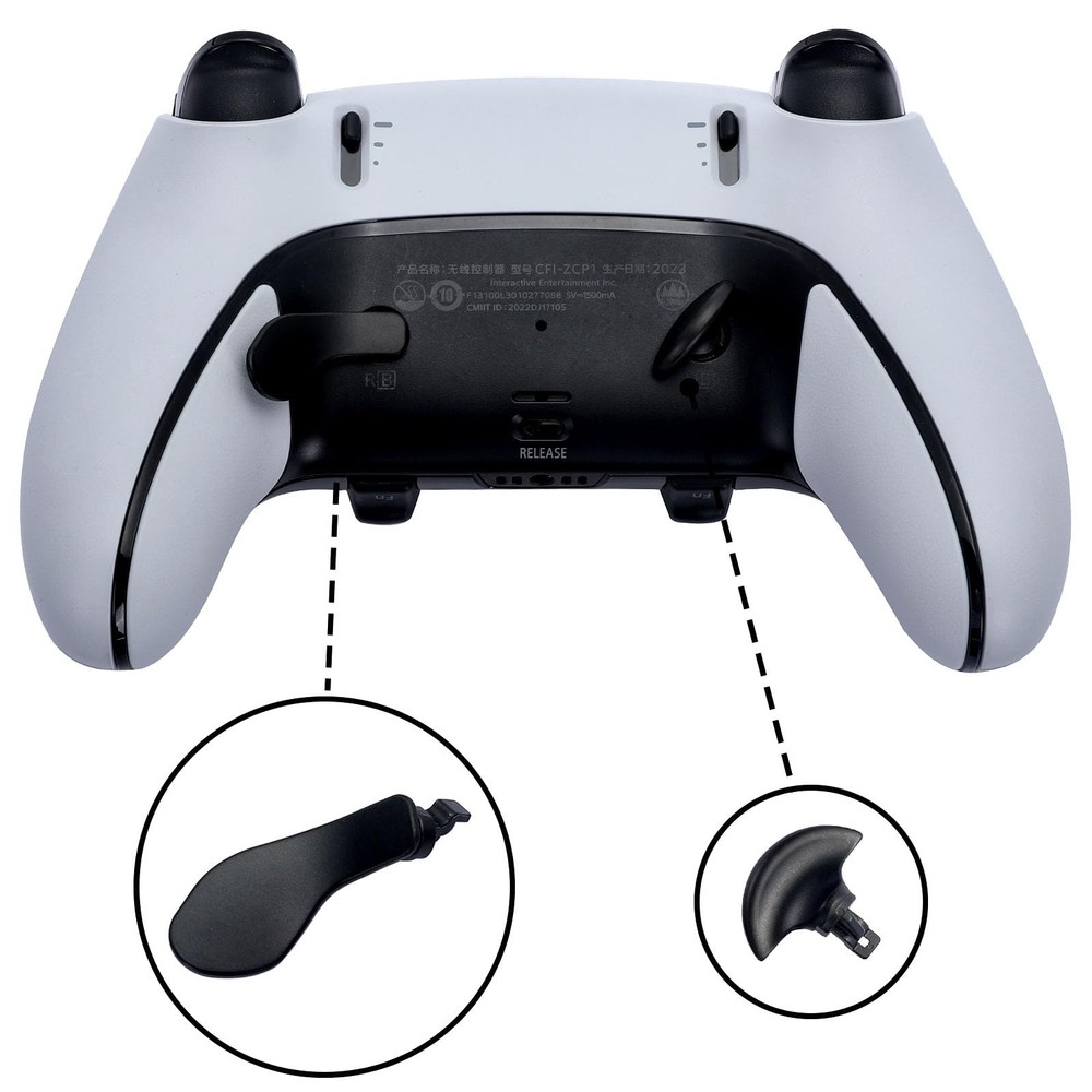 Ikpek 4PCS Metallic Back Paddles for PS5 Edge Controller, Black