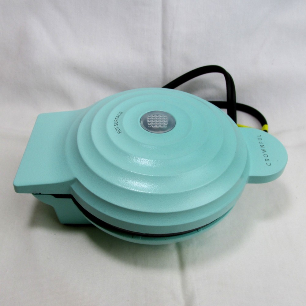 CROWNFUL Mini Waffle Maker Machine 4 Inch Chaffle Maker Mint Green Dorm Room