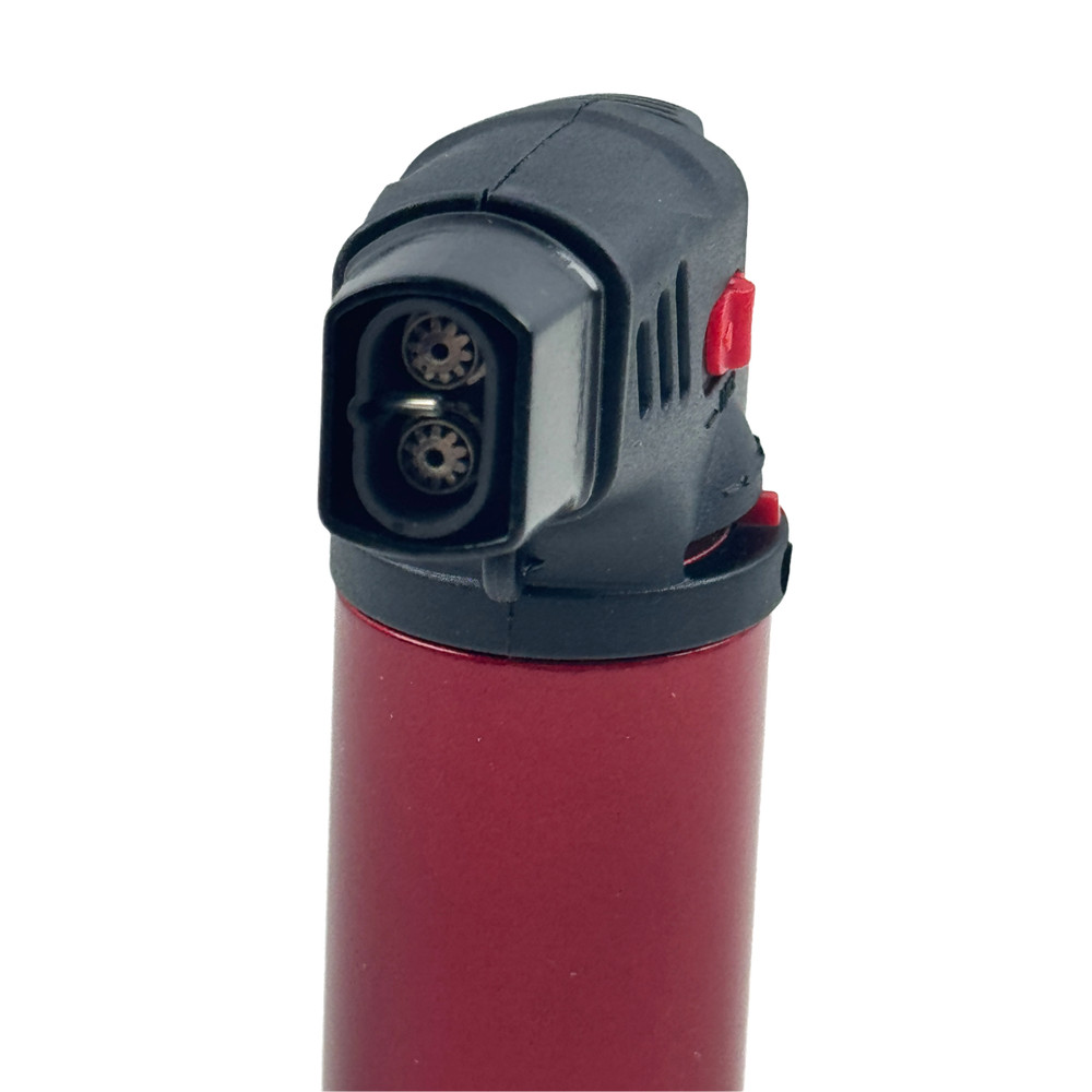 4 Pack Jumbo 4" Jet Flame Double Torch Refillable Lockable Windproof metalcolor
