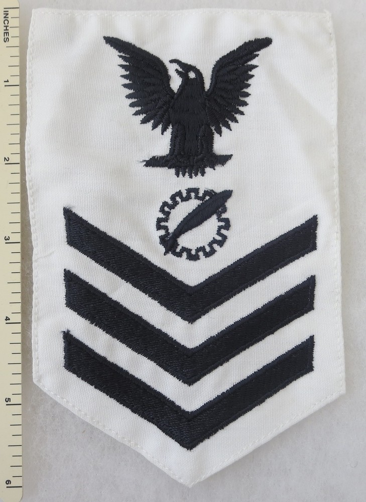 US NAVY DATA PROCESSING TECHNICIAN PETTY OFFICER PO RATE PATCH on White ORIGINAL
