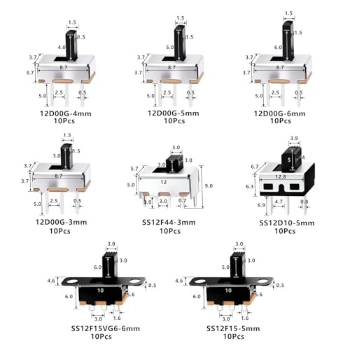 SPDT Mini Vertical Slide Switches Panel Mount ON Off