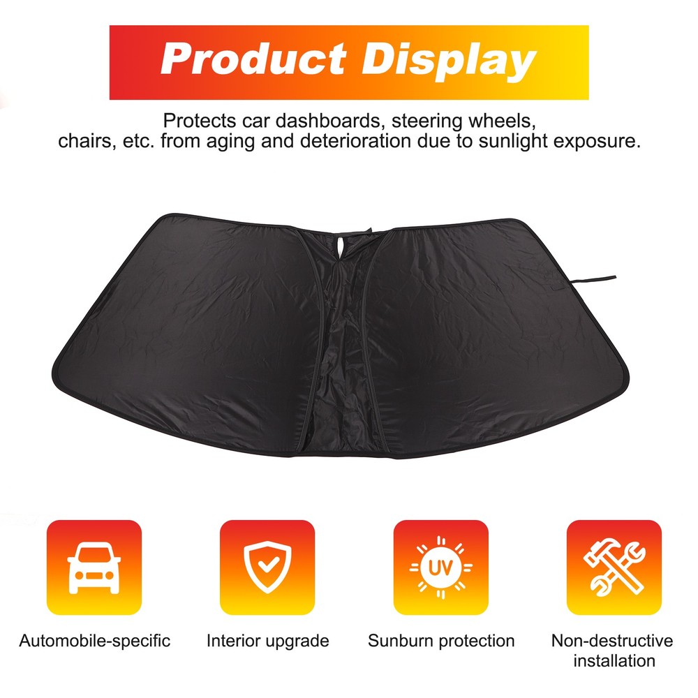 Fits 2005-2013 Corvette C6 Windshield Sun Shade Sun Visor UV Block FoldableBlack