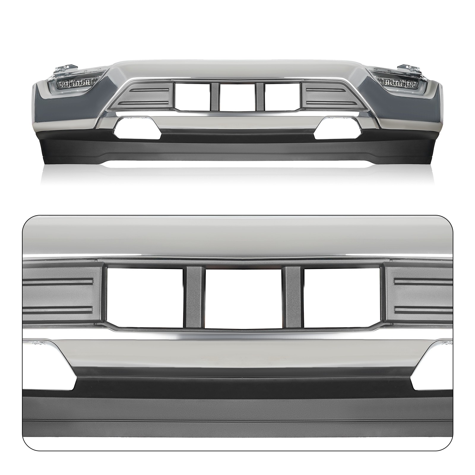 Front Bumper Assembly Kit w/Fog Light For 2021-2023 Ford F-150 w/Bracket 13pcs