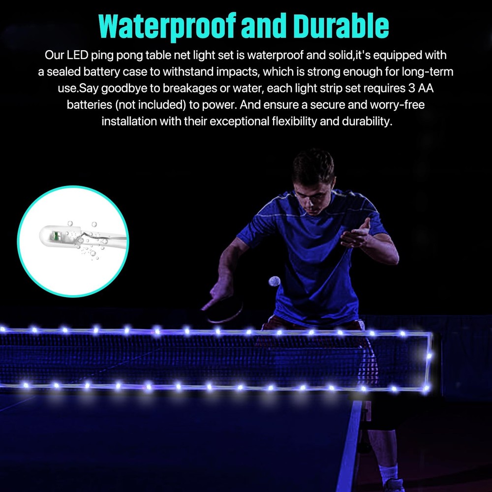 LED Ping Pong Table Net Light, 13 Ft Light Net for Ping Pong Table, 16 Color ...