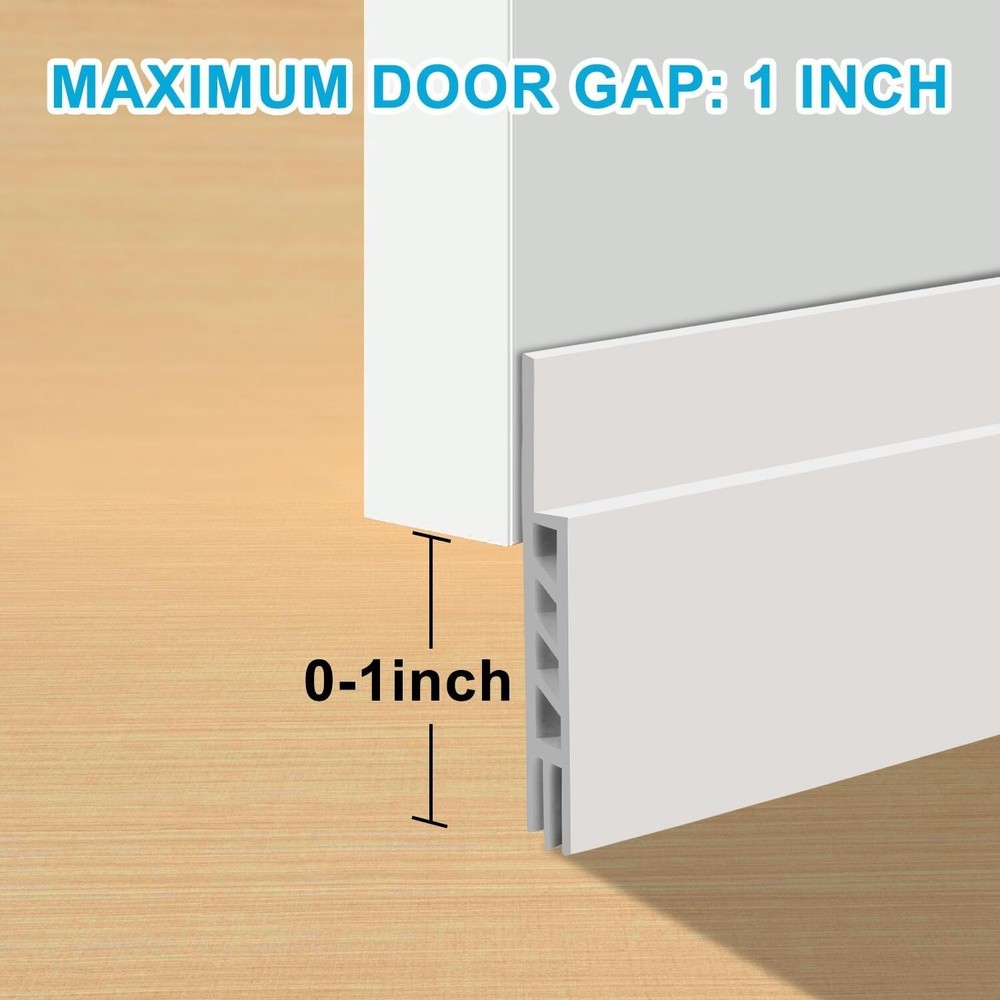 2-Pack White Door Draft Stopper for Ultimate Noise & Temperature Insulation