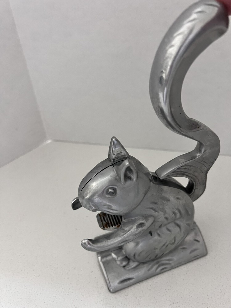 Vintage Aluminum Cast Squirrel Nutcracker Whimsical 6.25"