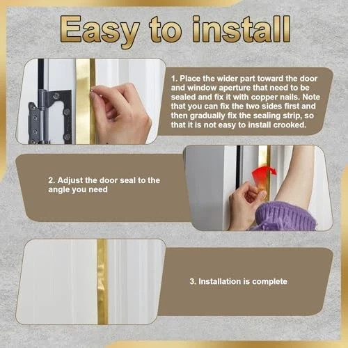 Spring-Loaded Bronze Weatherstripping, Metal Seal for Doors or Windows