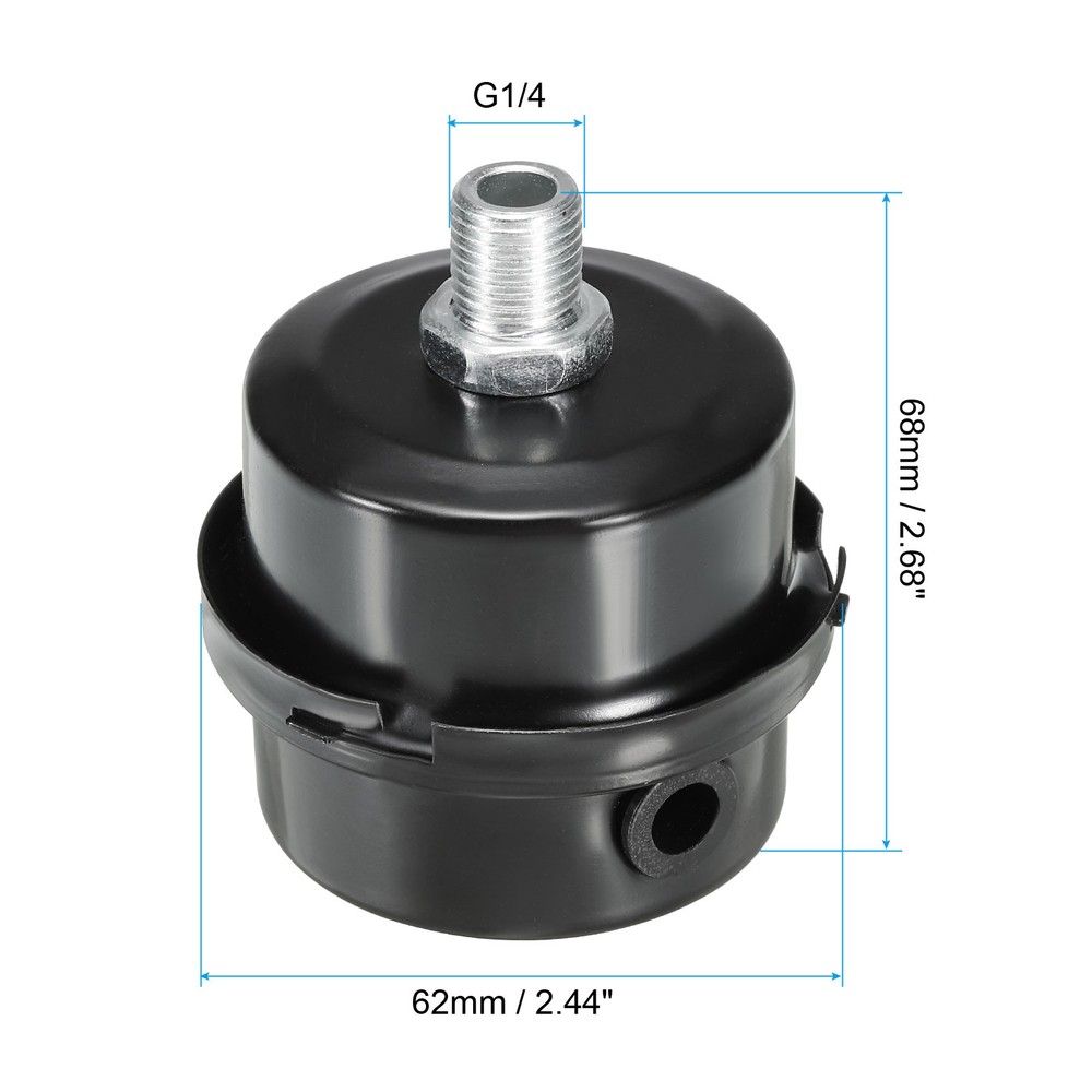 G1/4 Air Compressor Silencers Filter, Intake Muffler, Black, White