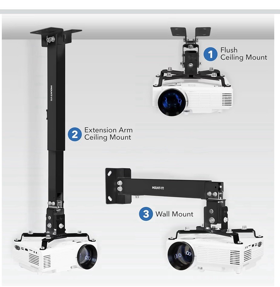 Mount-It! Full Motion Projector Wall & Ceiling Mount